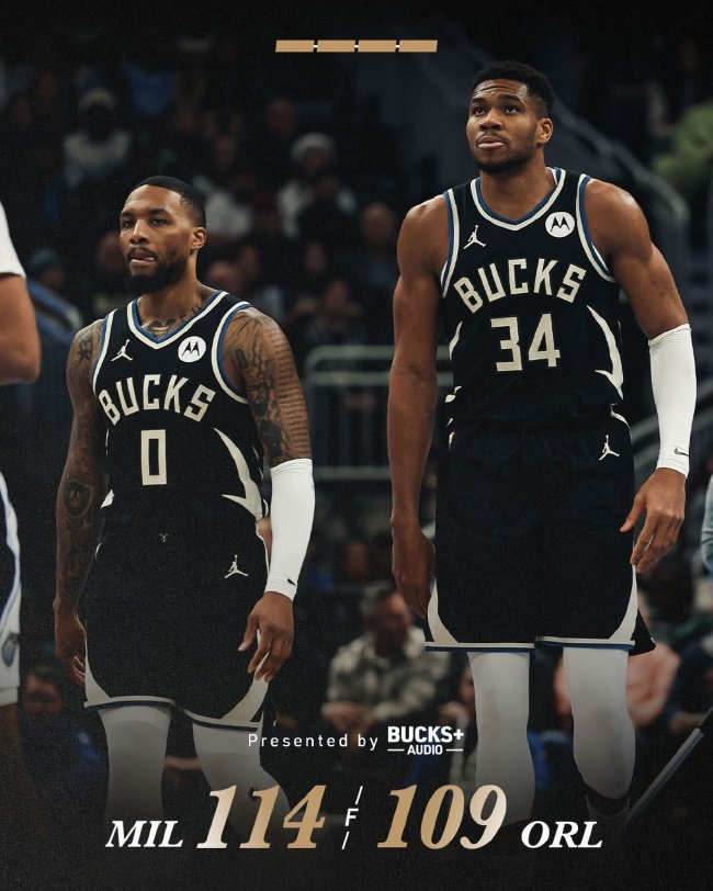 字母哥37分利拉德關鍵三分 雄鹿114-109險勝魔術晉級NBA杯四強