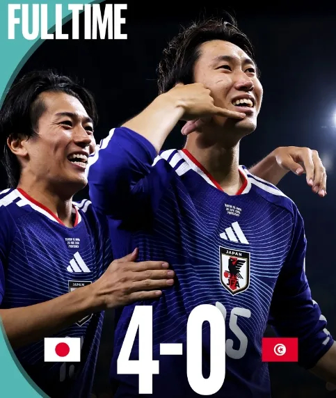 日本4-0突尼斯創亞洲球隊世界杯最大勝績，整體性碾壓個體優勢